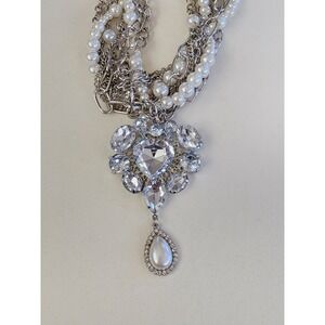 New DAVINCI Chunky Statement Beaded Rhinestone Necklace‎ & Earrings FREE $HIP!!!